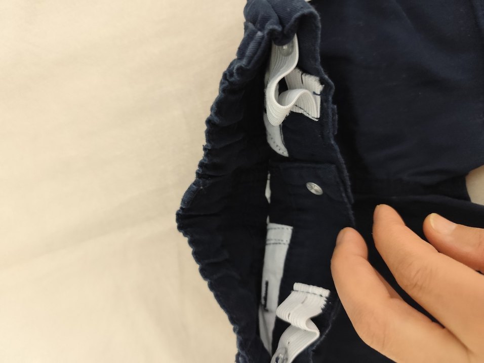 Erkek Çocuk Koyu Mavi Düğmeli Denim Şort - Görsel 3