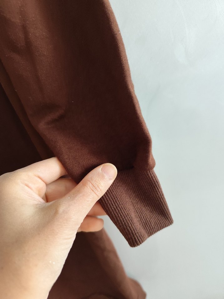 Kahverengi Yarım Fermuarlı Triko Elbise - Görsel 4