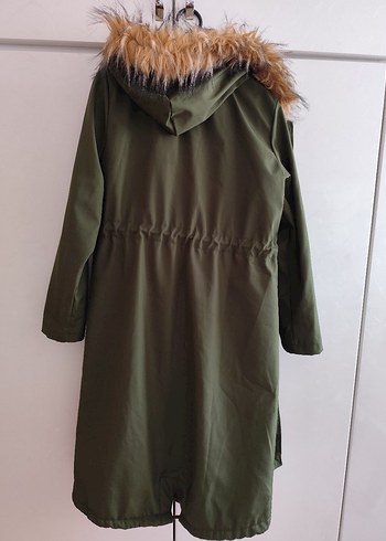 Kürk Detaylı Uzun Kadın Mont - Görsel 7