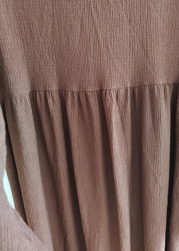 Kadın Kahverengi Uzun Keten Elbise - Görsel 5