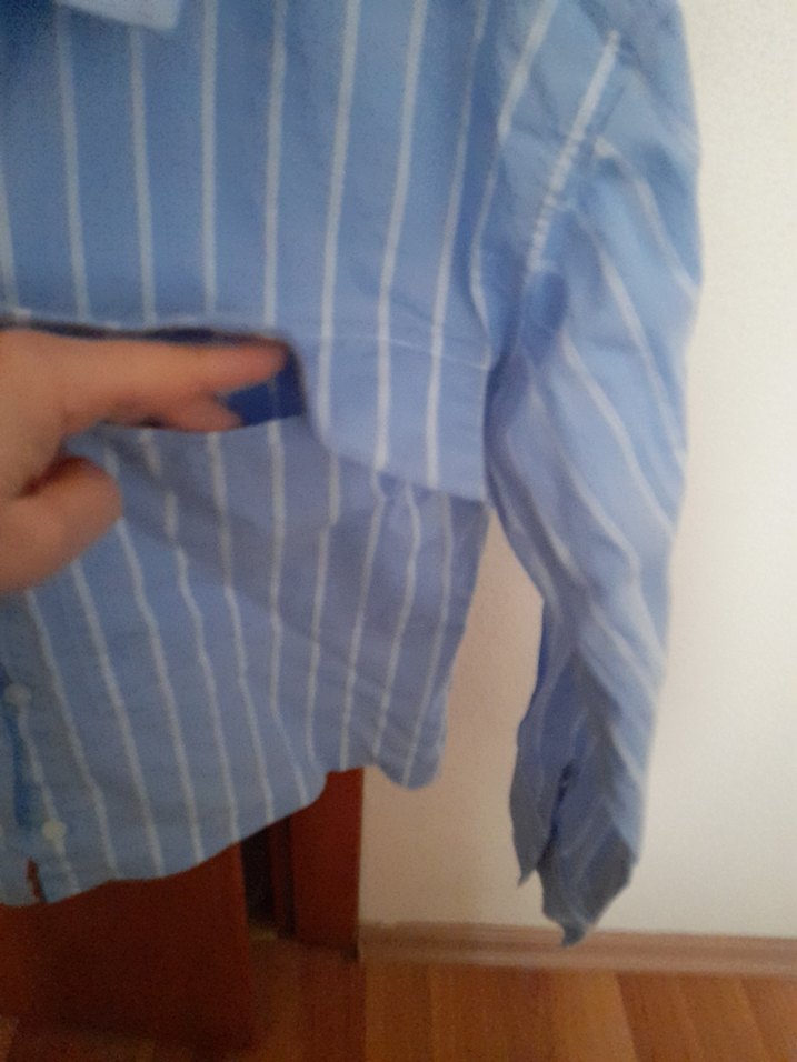 Koton Mavi Çizgili Kız Çocuk Gömlek - Görsel 2