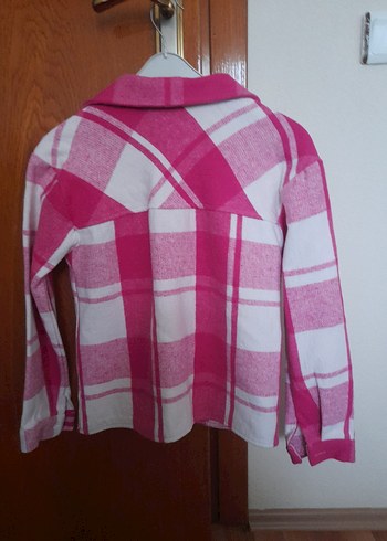 Pembe Ekose Uzun Kollu Rahat Gömlek - Görsel 3