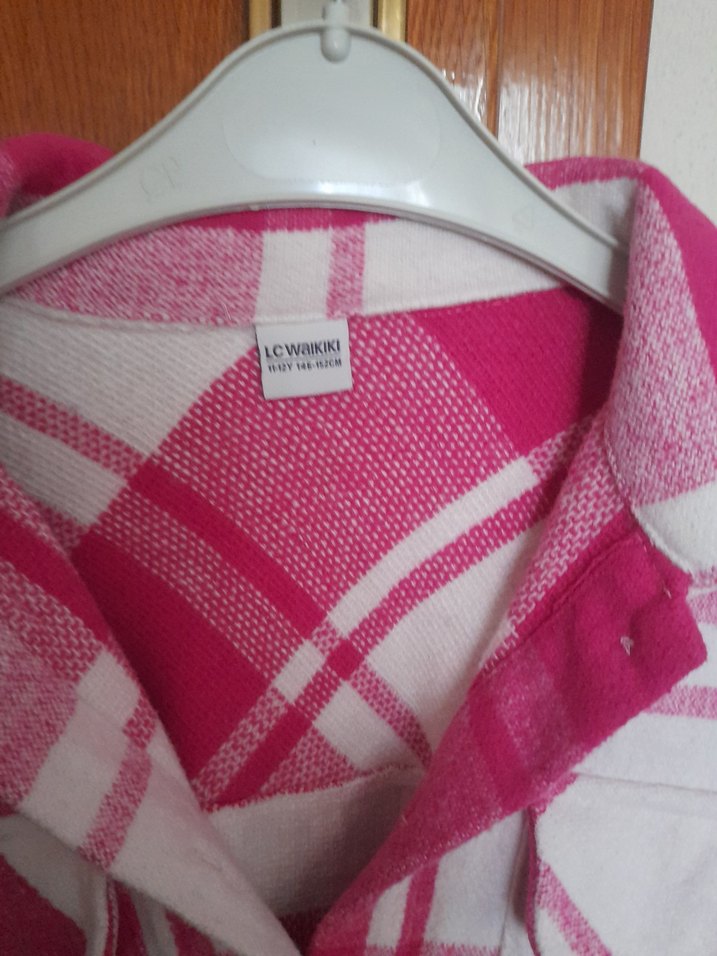 Pembe Ekose Uzun Kollu Rahat Gömlek - Görsel 2