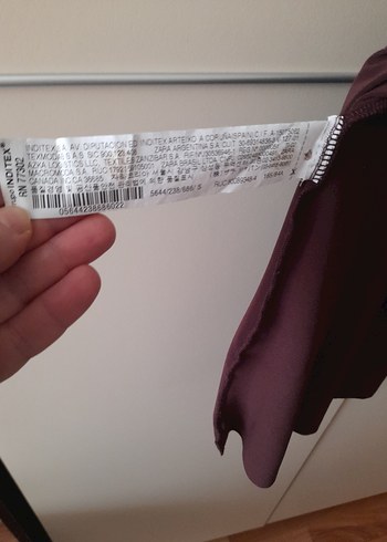 Zara Bordo Uzun Kollu V Yaka Kadın Elbise - Görsel 6