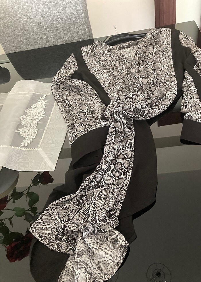 Hiç kullanılmadı leopar m beden gömlek elbise - Görsel 3