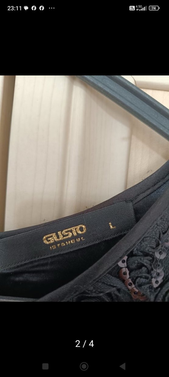 Boncuk İşlemeli Siyah Uzun Abiye Elbise - Görsel 4