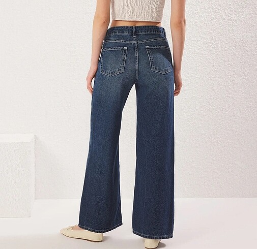Trendyol & Milla Koyu Mavi Düşük Bel Ekstra Wide Jeans