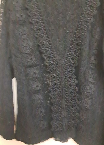 Dantel Detaylı Siyah V Yaka Kadın Bluz - Görsel 6