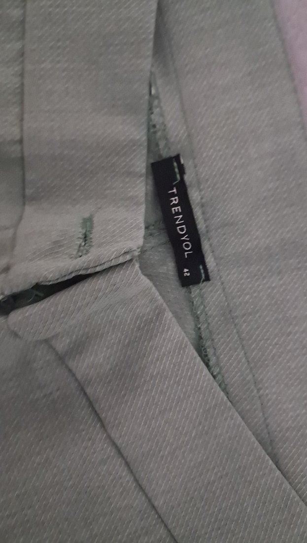 Gri Midi Kadın Kumaş Pantolon - Görsel 3