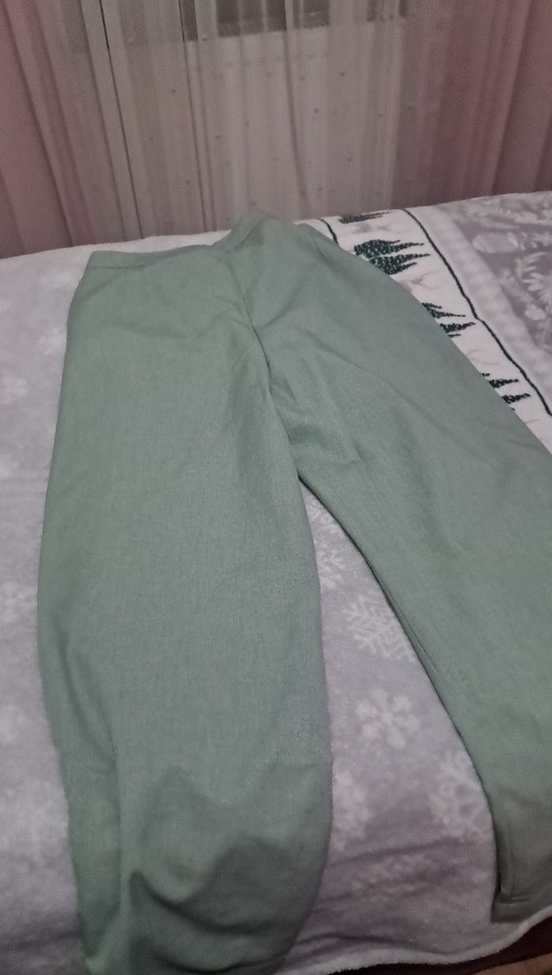 Gri Midi Kadın Kumaş Pantolon - Görsel 4