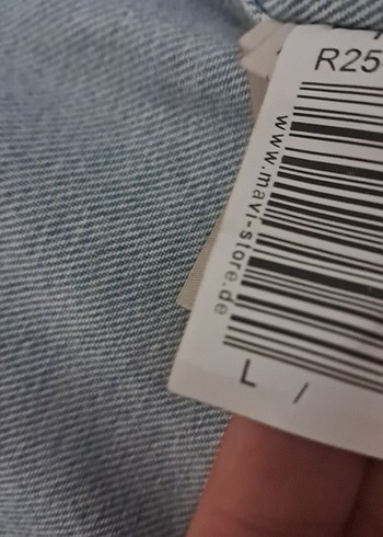 mavi Kısa Kollu Denim Ceket - Görsel 4