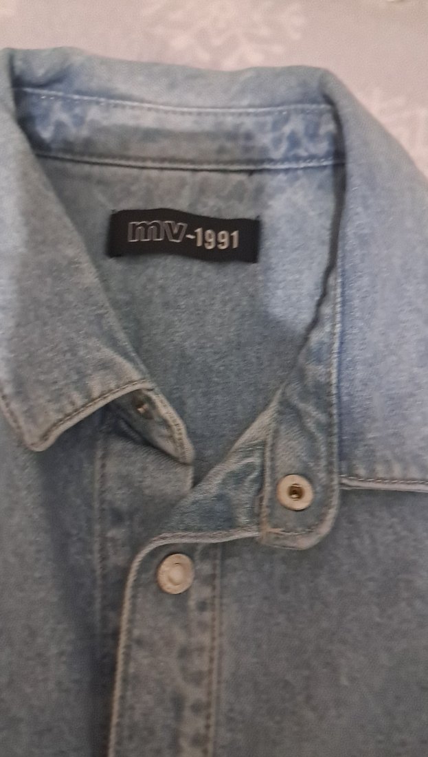 mavi Kısa Kollu Denim Ceket - Görsel 2