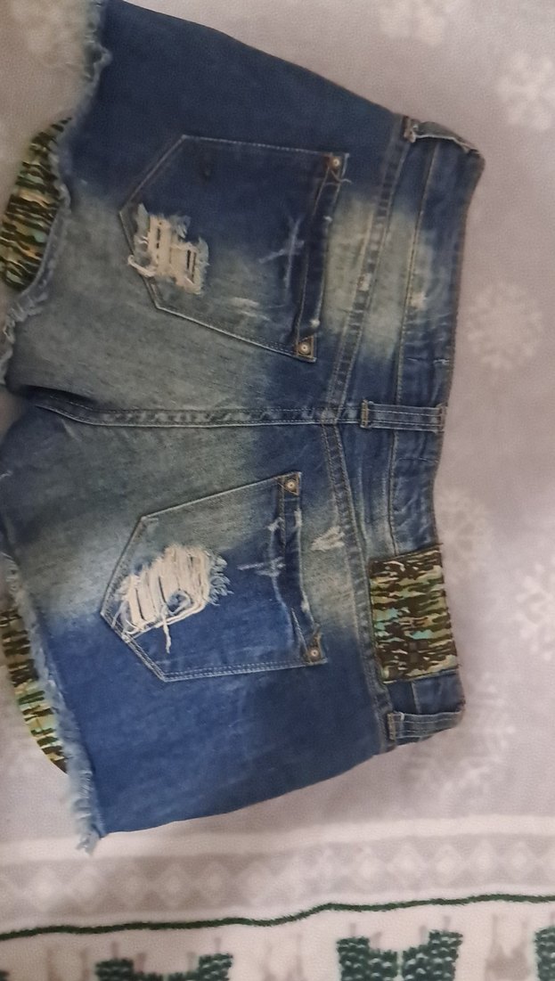 Bohem Mini Kot Şort, Düğmeli, Yırtık Detaylı - Görsel 4