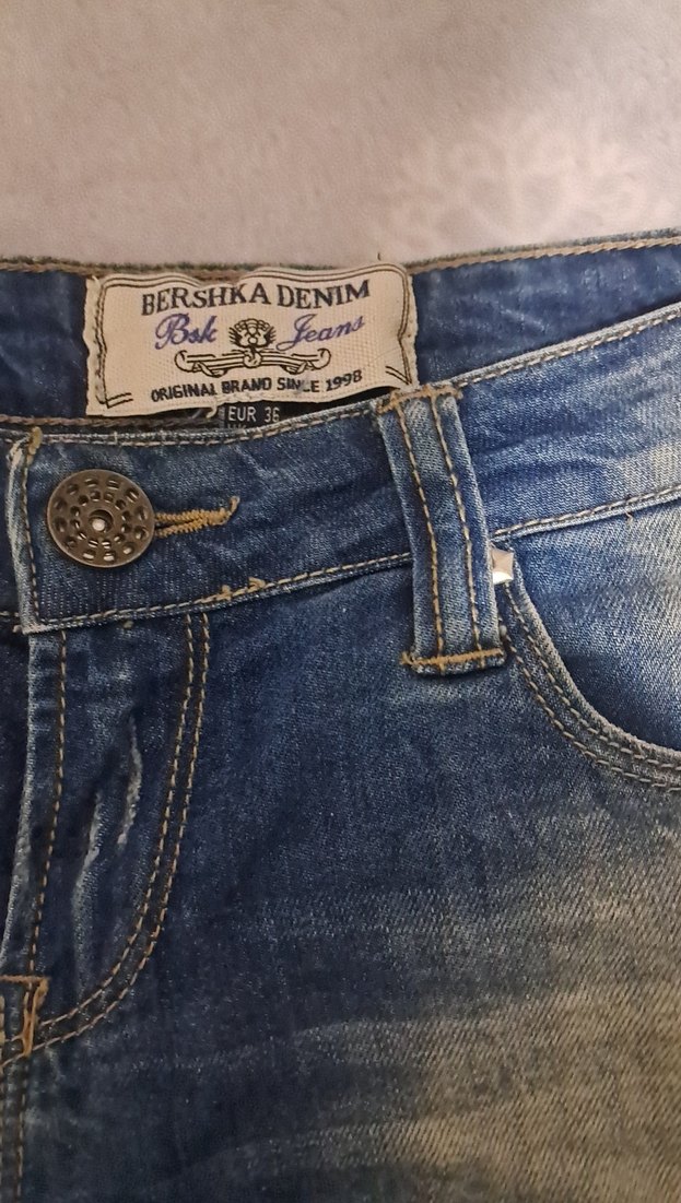 Bohem Mini Kot Şort, Düğmeli, Yırtık Detaylı - Görsel 2