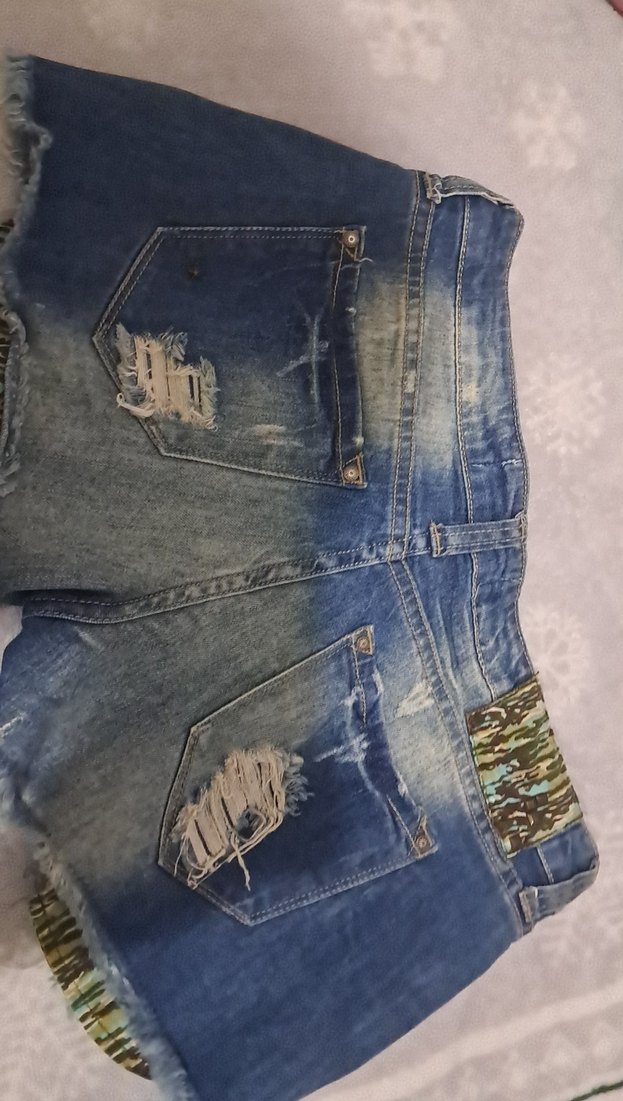 Bohem Mini Kot Şort, Düğmeli, Yırtık Detaylı - Görsel 3