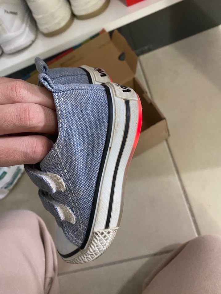 Çift Bantlı Erkek Çocuk Kot Spor Ayakkabı - Görsel 4