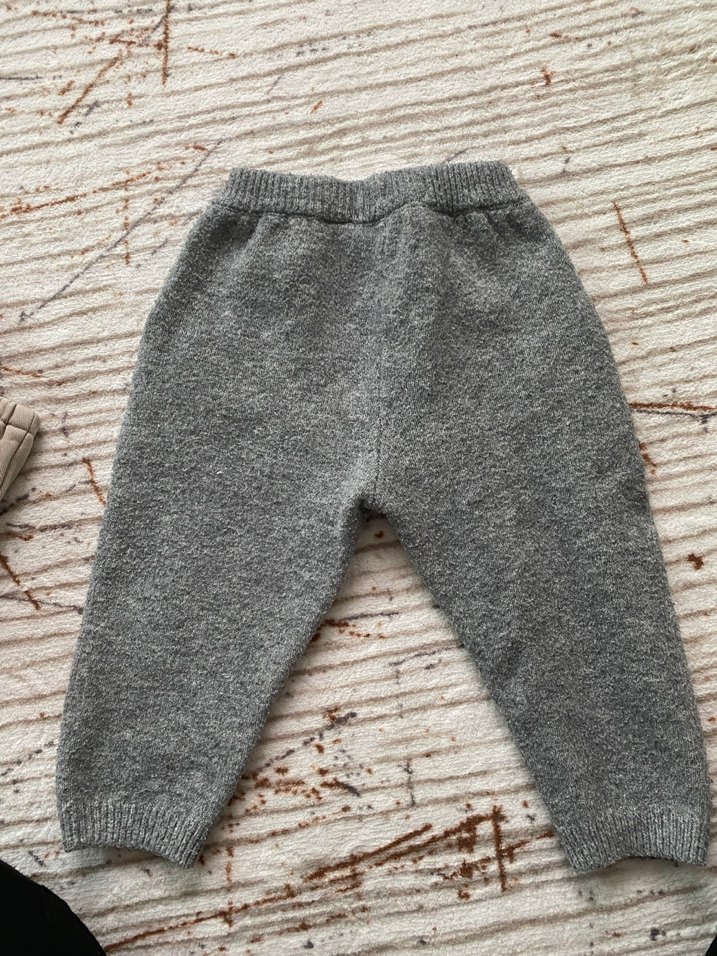 Erkek Çocuk Gri Örgü Rahat Pantolon - Görsel 2