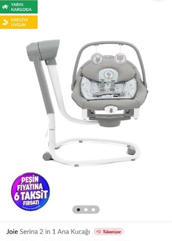 Joie Serina 2'si 1 Arada Bebek Ana Kucağı Gri - Görsel 2