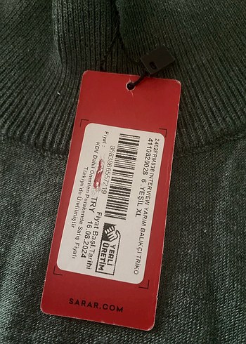 Haki yeşil erkek triko sarar marka - Görsel 3