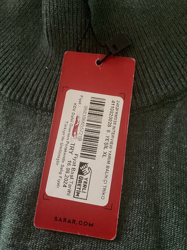 Haki yeşil erkek triko sarar marka - Görsel 3