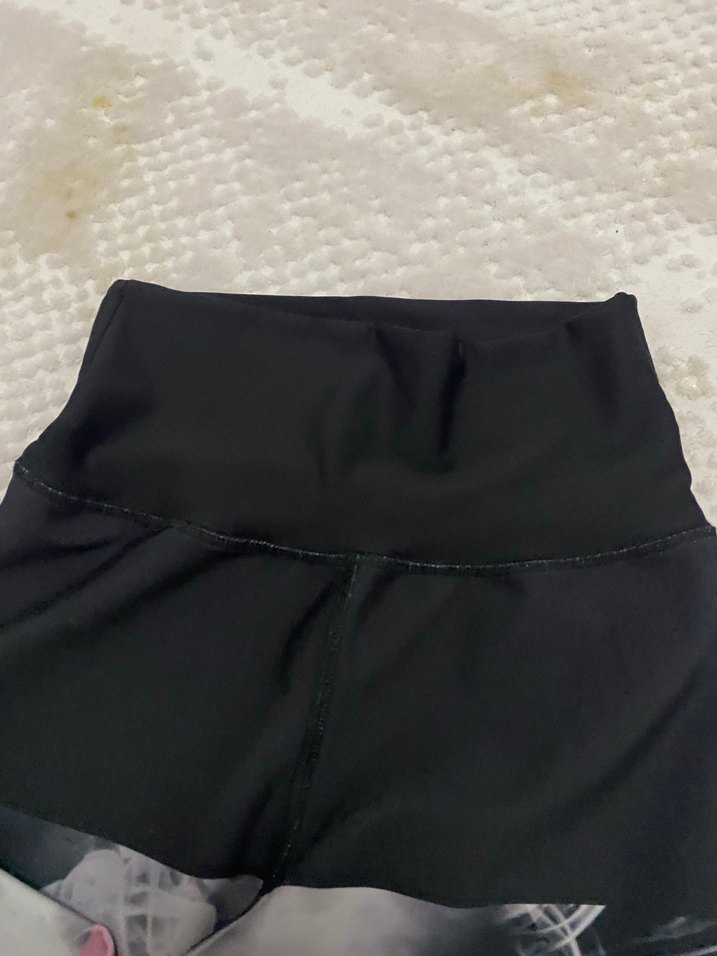 Pembe Şeritli Siyah Tie-Dye Kadın Tayt - Görsel 2