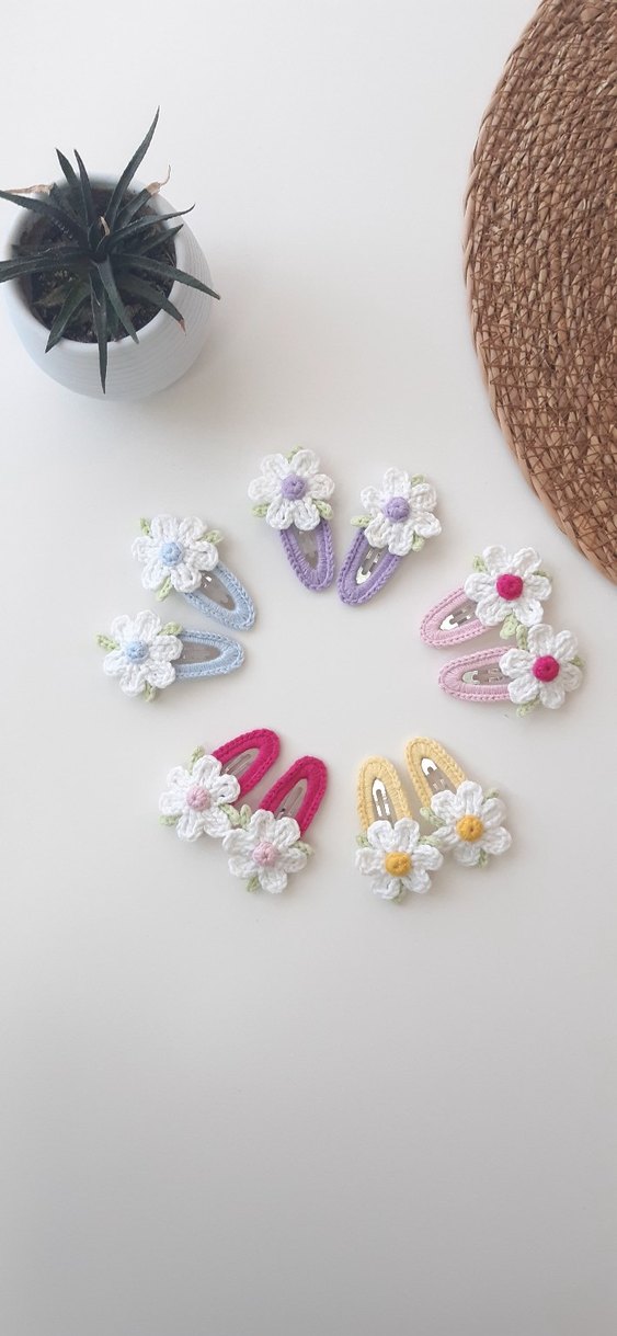 Çiçekli Çocuk Toka Seti - Görsel 3