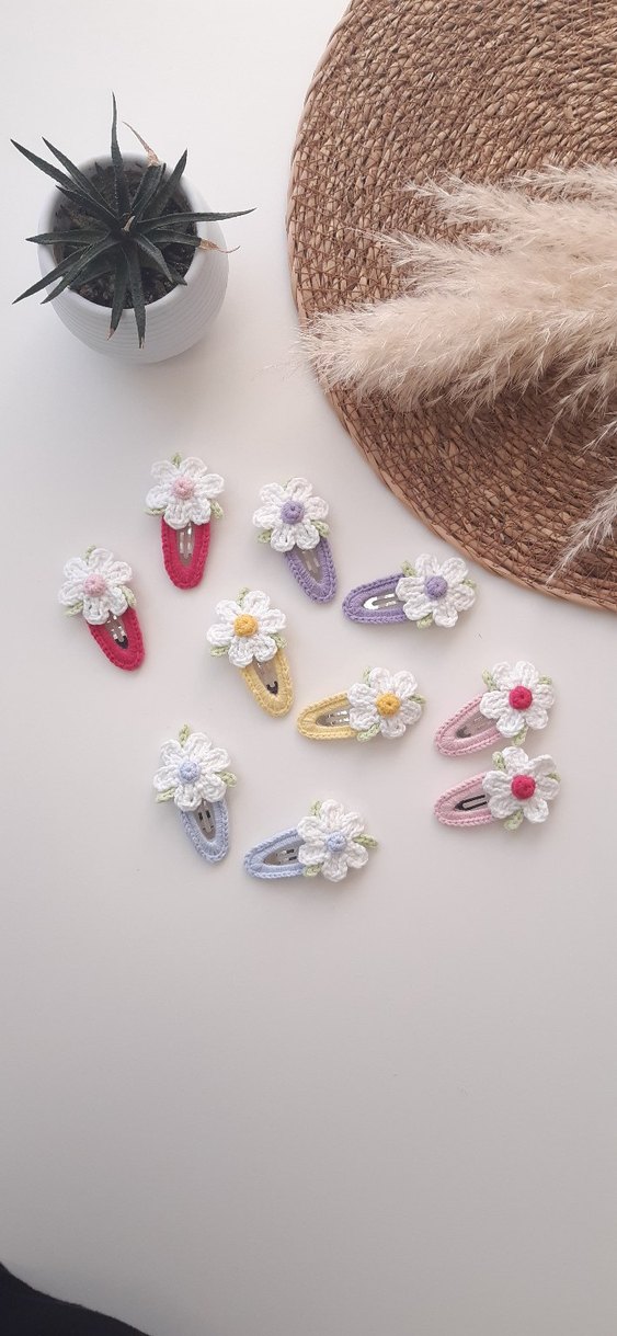 Çiçekli Çocuk Toka Seti - Görsel 4