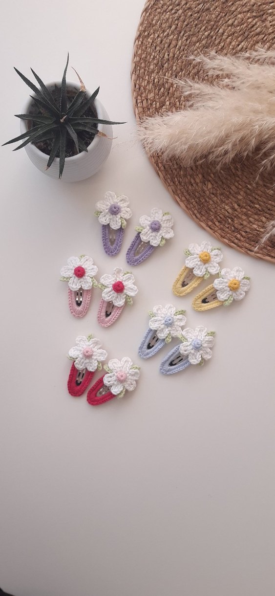 Çiçekli Çocuk Toka Seti - Görsel 2