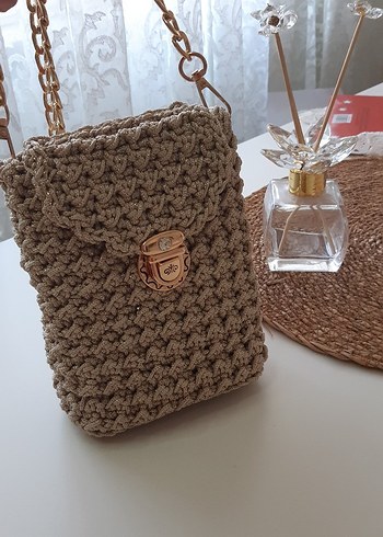 simli makrome Örgü Bohem Kadın Çanta - Görsel 4