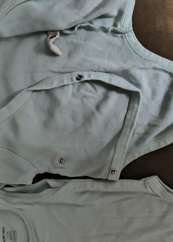 Yeşil Bebek Kolsuz ve Kısa Kollu Body Zıbın Seti - Görsel 5