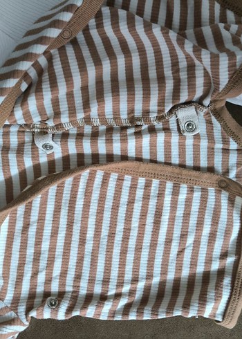 Lcw Kahverengi Çizgili ve Beyaz Erkek Bebek Body - Görsel 5