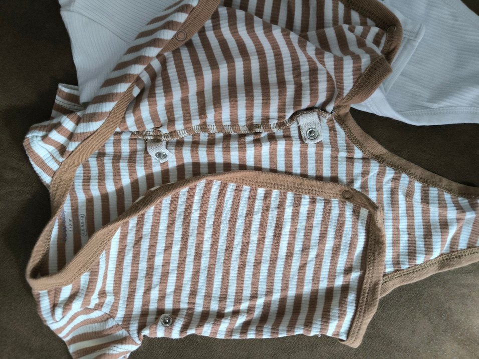 Lcw Kahverengi Çizgili ve Beyaz Erkek Bebek Body - Görsel 5