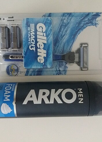 Gillette match 3 start set ve arko traş köpüğü 