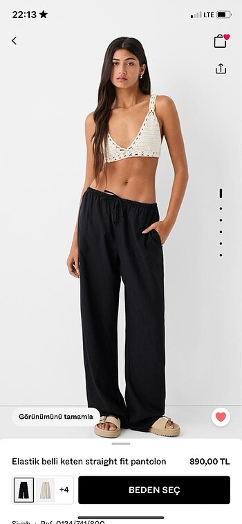 Bershka bershka keten pantolon