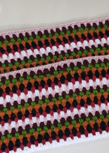 Renkli Örgü Bohem Kadın Atkı - Görsel 3