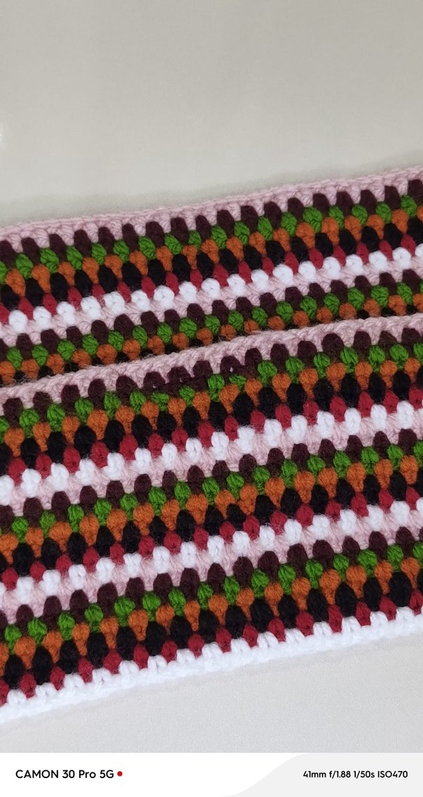 Renkli Örgü Bohem Kadın Atkı - Görsel 3