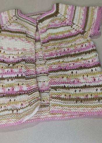 Kız Çocuk Bohem Örgü Kısa Kollu Hırka - Görsel 3