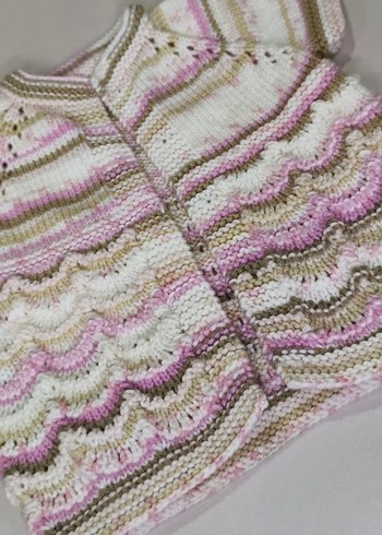 Kız Çocuk Bohem Örgü Kısa Kollu Hırka - Görsel 4