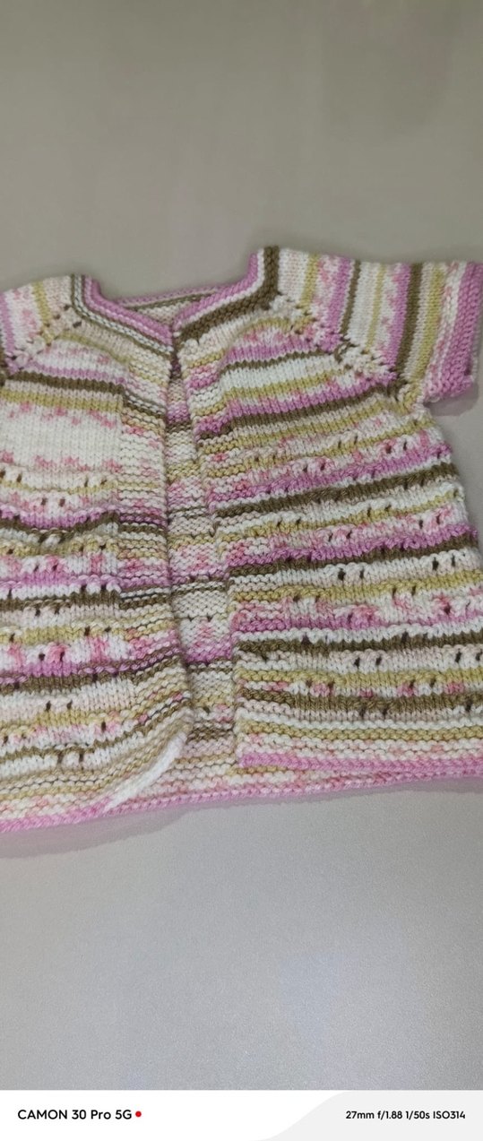 Kız Çocuk Bohem Örgü Kısa Kollu Hırka - Görsel 3