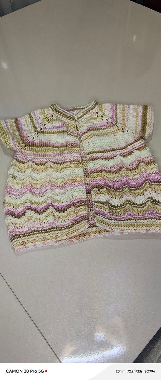 Kız Çocuk Bohem Örgü Kısa Kollu Hırka - Görsel 2