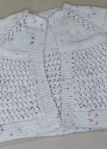 Kız Çocuk Bohem Örgü Beyaz Kolsuz Hırka - Görsel 5