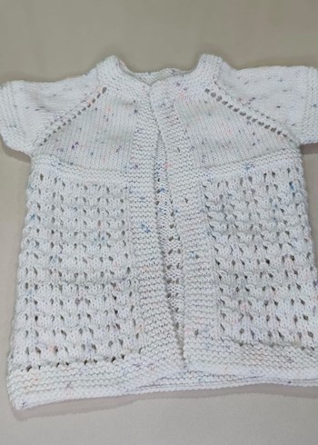 Kız Çocuk Bohem Örgü Beyaz Kolsuz Hırka - Görsel 2