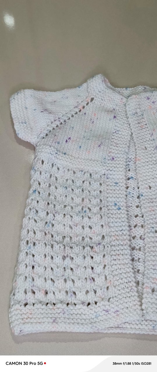 Kız Çocuk Bohem Örgü Beyaz Kolsuz Hırka - Görsel 3