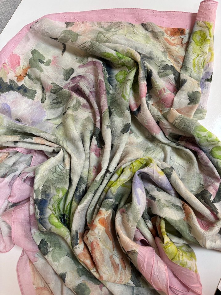 Gri Bohem Drapeli Kadın Şal - Görsel 4