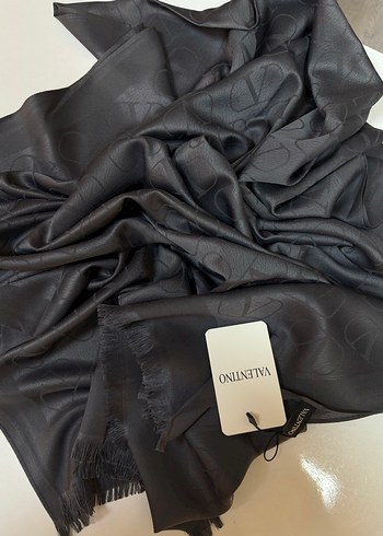 Valentino Gri Saten Şal - Görsel 2