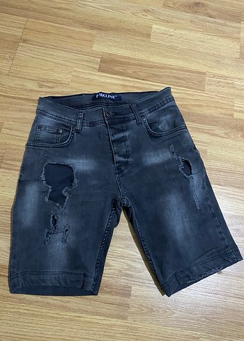 Gri Erkek Kot Şort, Gevşek Kesim, Sokak Stili - Görsel 3