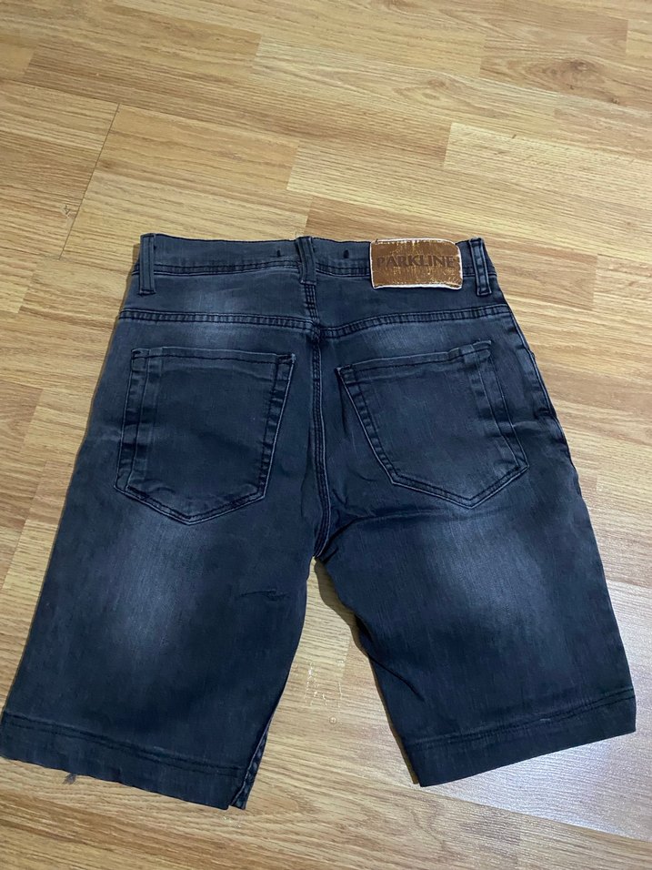 Gri Erkek Kot Şort, Gevşek Kesim, Sokak Stili - Görsel 2