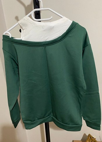 Kadın Yeşil Salaş Sweatshirt - Görsel 2