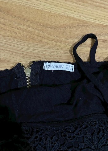 Siyah Dantelli Kadın Mini Tulum - Görsel 5