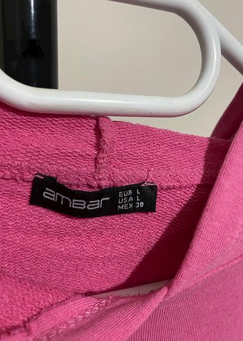 Pembe Kapüşonlu Kadın Sweatshirt - Görsel 4